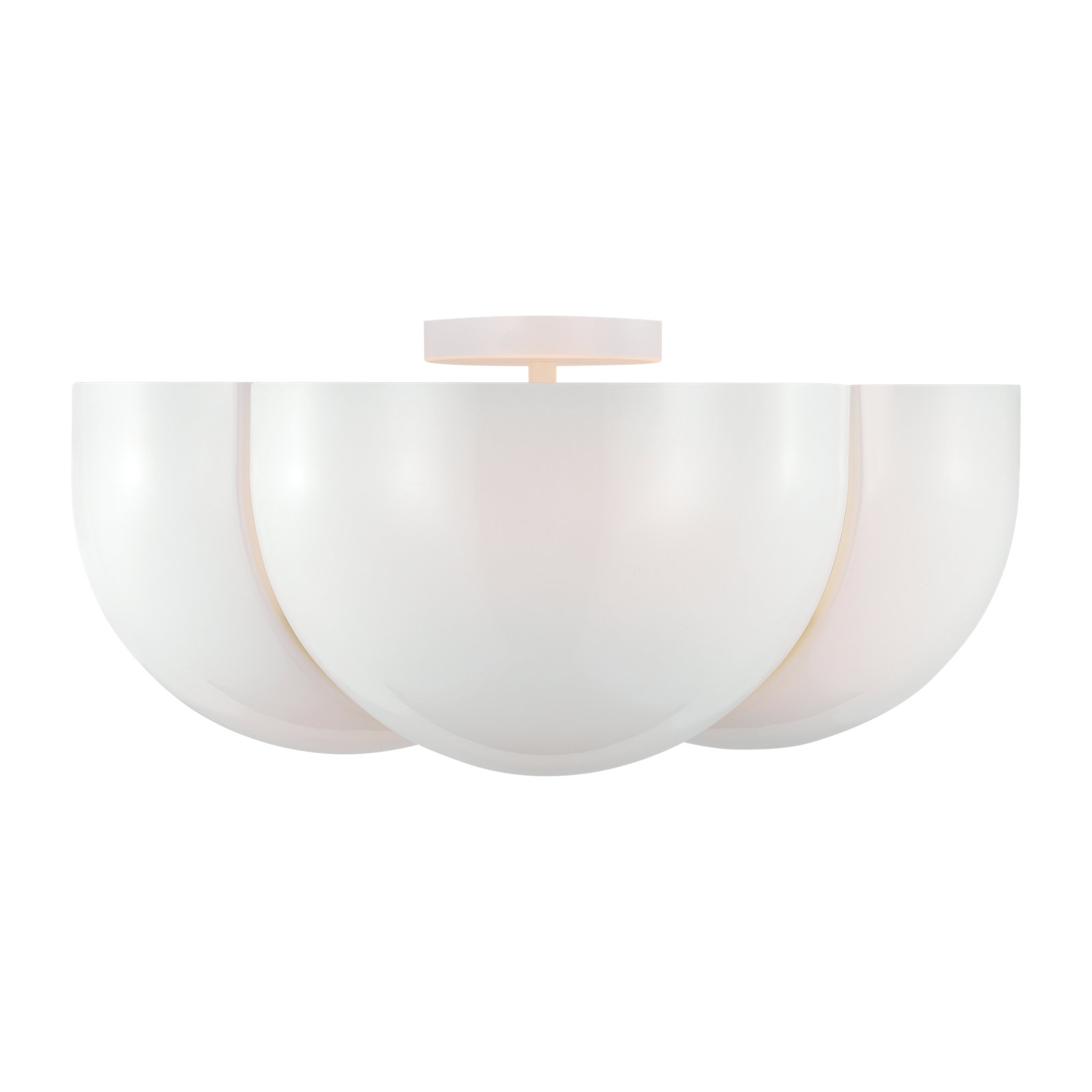 4 Light Glass Semi Flush Mount, Matte White