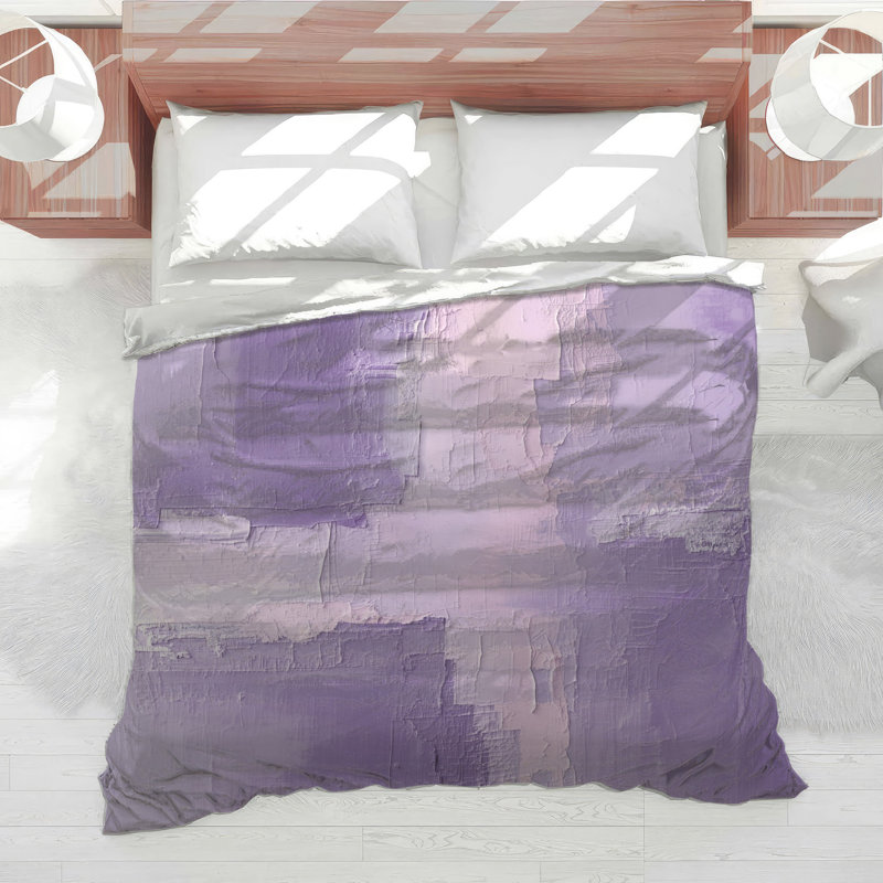 Édredon texturé mauve abstrait, Très grand lit
