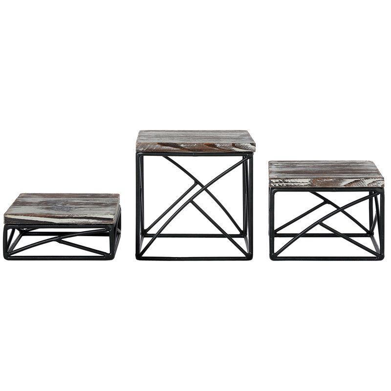 3-Piece Tiered Stand Set, Brown