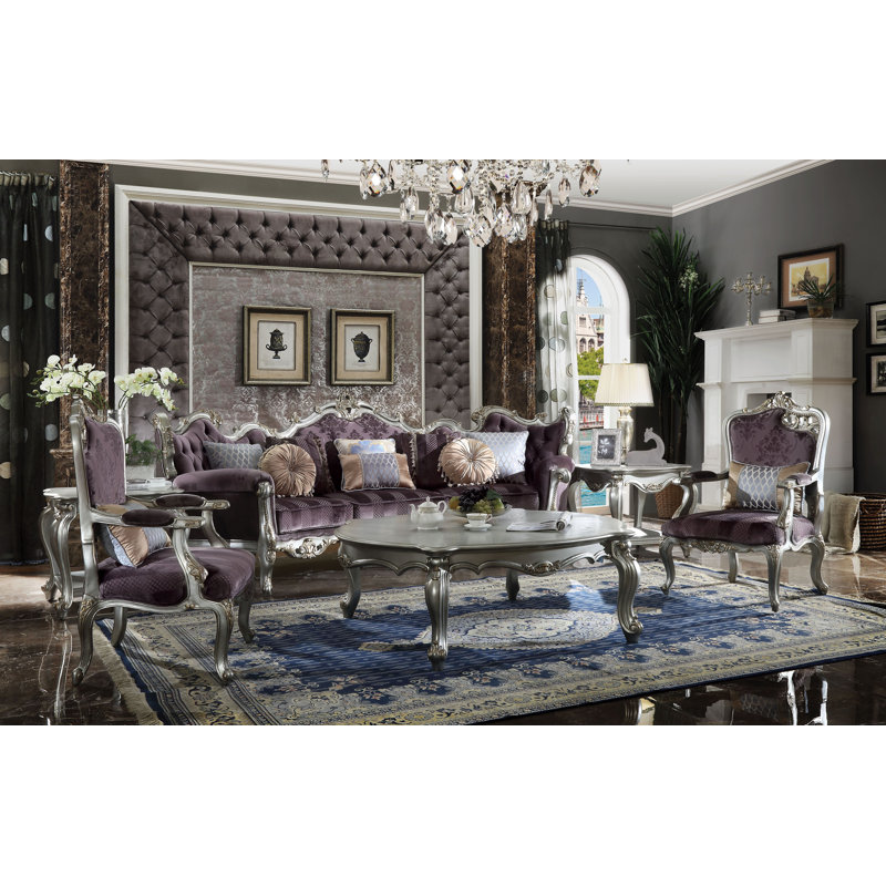 Vestavia 4 Legs Coffee Table, Antique Platinum