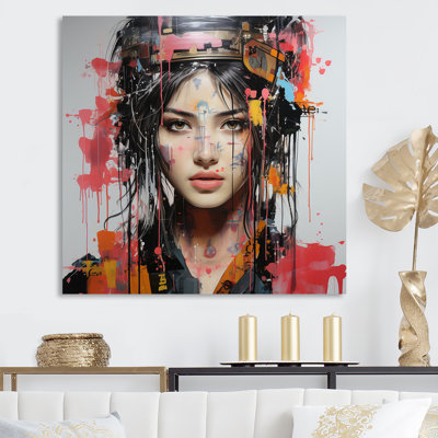 Popart Collage Of Japanese Woman I - Fashion Canvas Art
