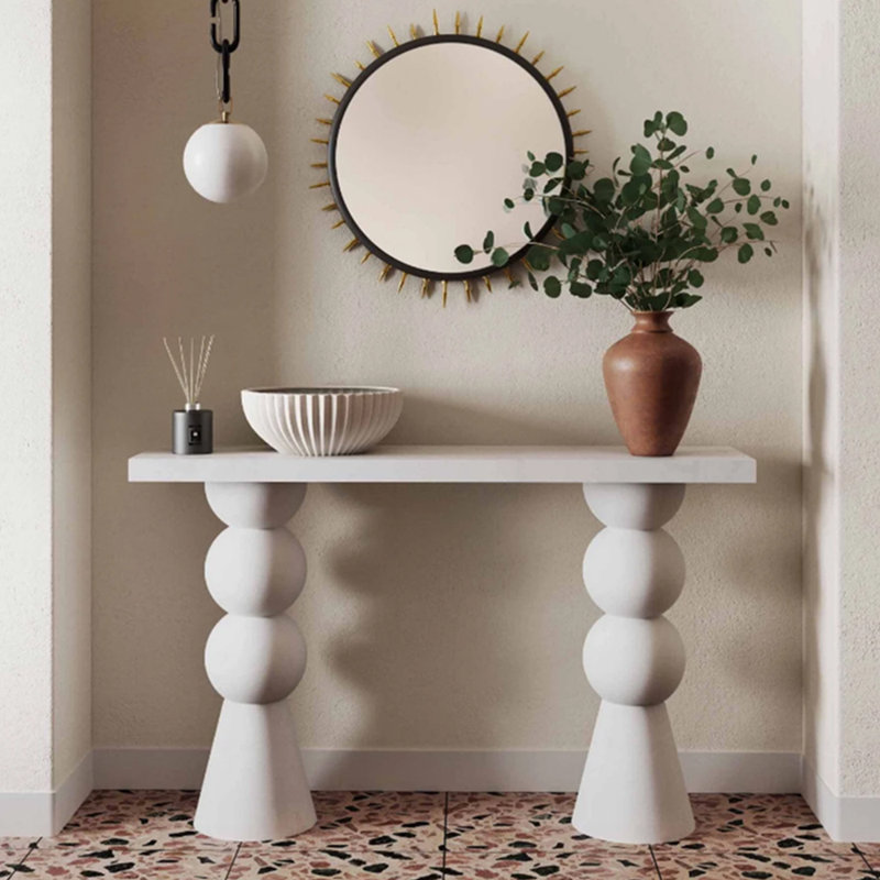 Table de véranda entièrement en bois massif de style français., H 33,8 po x l 47,2 po x P 13,7 po