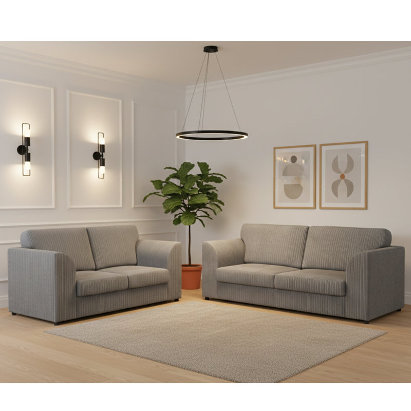 5 Seater Corduroy Sofa, Grey