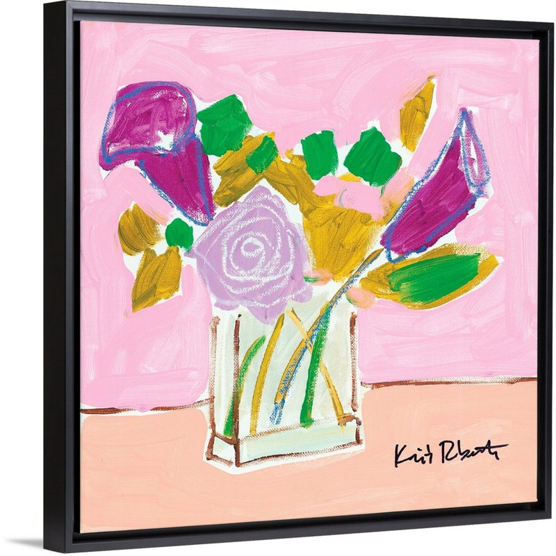 Reproduction d’art sur toile « delicate » par Kait Roberts, H 32 po x l 32 po x P 1,75 po, Cadre noir