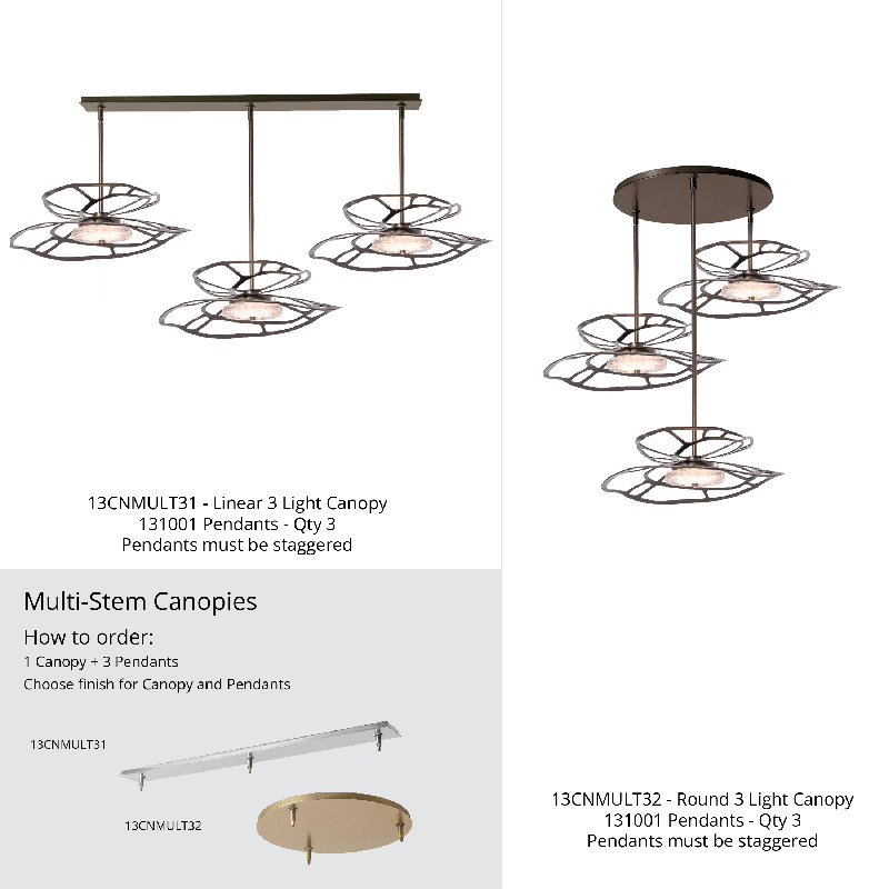 Muse LED Pendant, 30.6"W x 6.7"H, Clear Steel