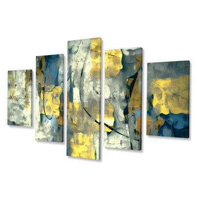 Cinda - Décoration murale collages abstraits - 5 panneaux