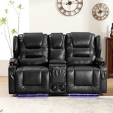 Power Recline Chair Loveseat Rv Sofa With Console, Storage, Usb Charging, Lighting And Cup Holders