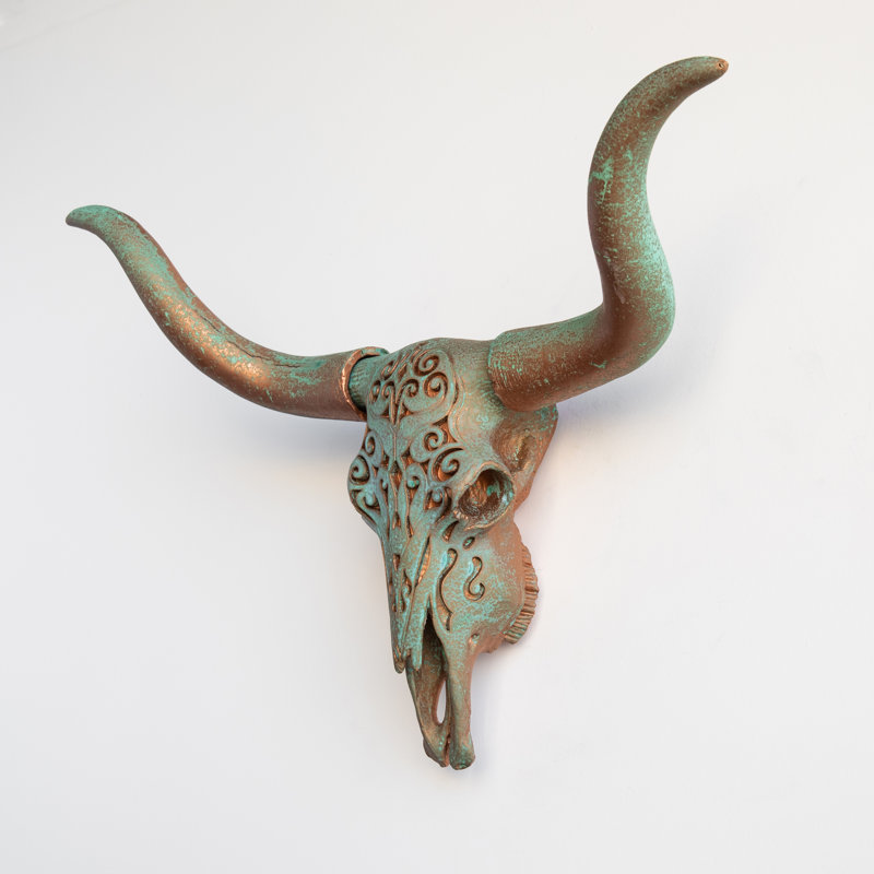 Décoration murale en faux empaillée tribal longhorn crâne
