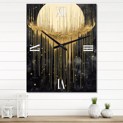 Gold Sun Abstractions II - Abstract Very Wall Clocks