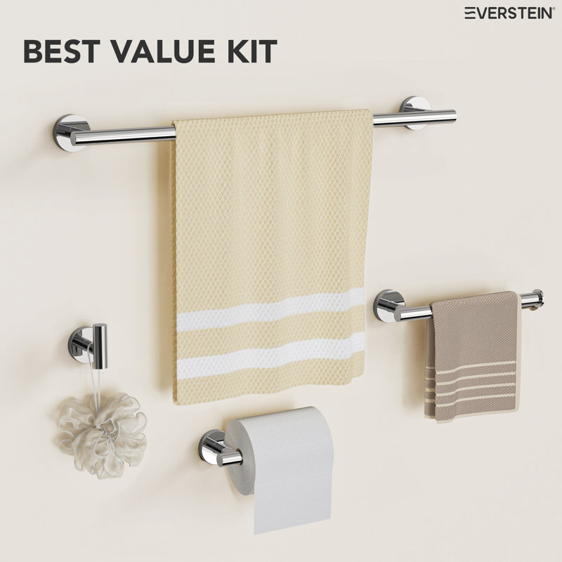 4 - Piece Bathroom Hardware Set, Chrome