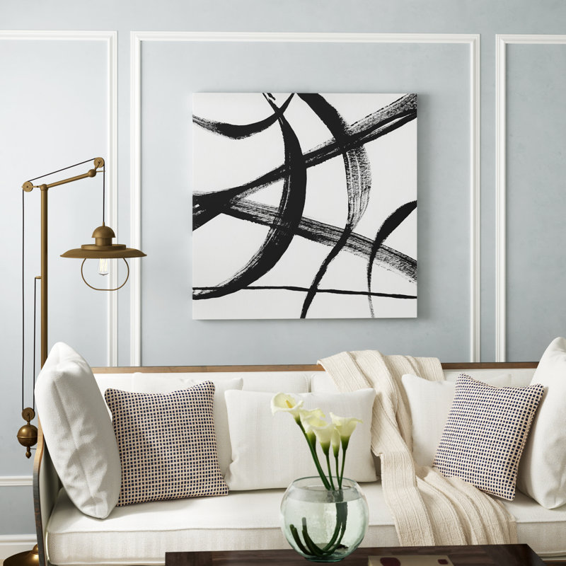 'Gestural Marks I' - Painting Print, 40" H x 40" W x 1.5" D, Wrapped Canvas