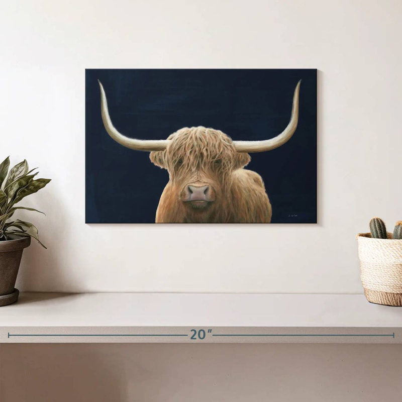 Vache Brampt Highland bleu marine, H 8 po x l 12 po