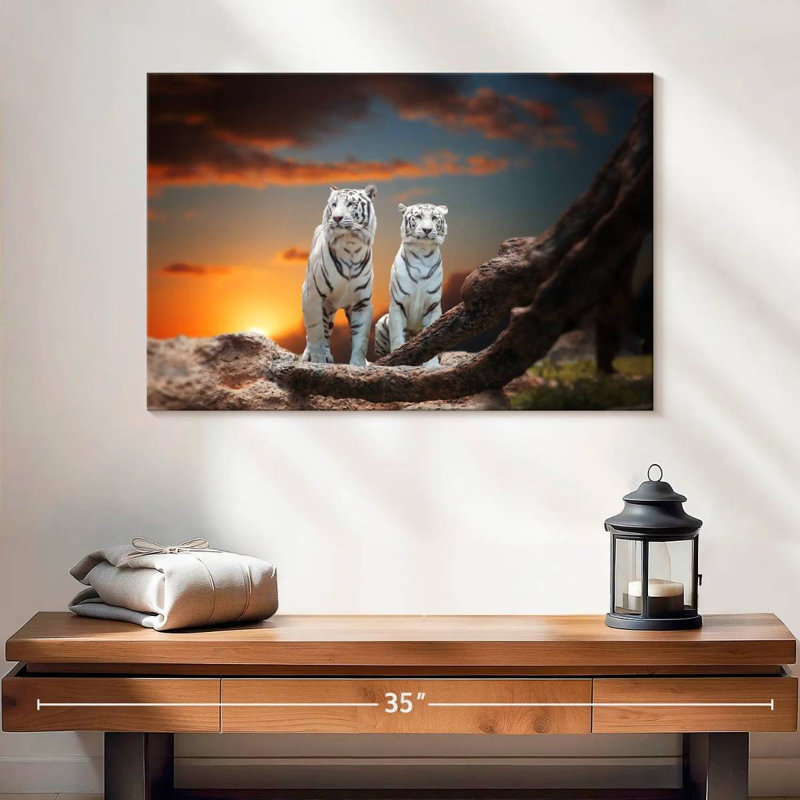 Brampt Wild White Tigers, 16" H x 24" W