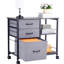 Classeur mobile en métal avec 3 tiroirs en tissu et 2 tablettes ouvertes - catégorisez Office Essentials Solution de rangement multifonctionnelle brune facile à nettoyer