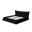 Très grand lit en velours noir - Design ergonomique et structure en bois de pin avec tête de lit pour une chambre à coucher élégante-1466723414