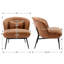 Chaise d'appoint rembourrée avec pieds en métal-2068860285