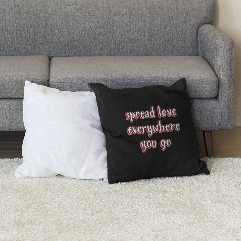 Coussin de sol à motif d’amour spread, 40 po x 40 po, Rouge