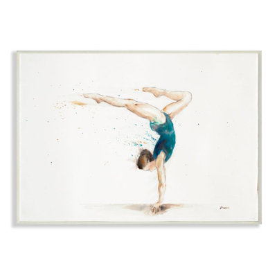 «Watercolor Gymnast Handench Pose», reproduction d'art graphique