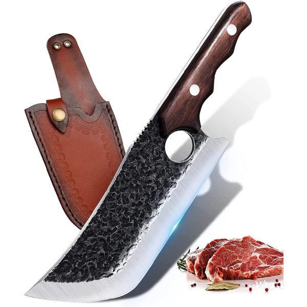 ZHEN VG-10 Series 3-Layer Forged TPR Handle Cleaver Chef Butcher Bone  Chopper Knife