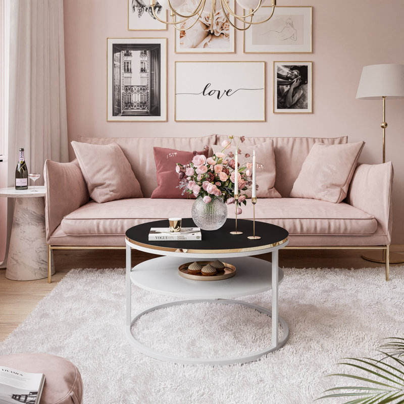 Coffee Table with Storage, White