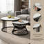 Table basse gigogne avec plateau blanc et pieds noirs