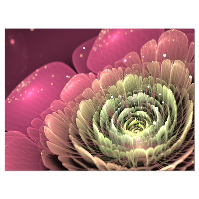 « fractal fleur », impression sur toile tendue rose/vert