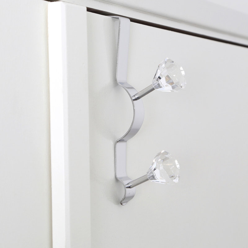 McManus Metal Over-the-Door Wall Hook, Silver/Clear