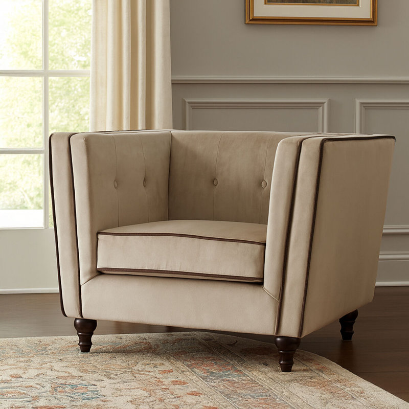 Livonia Upholstered Armchair, Mink