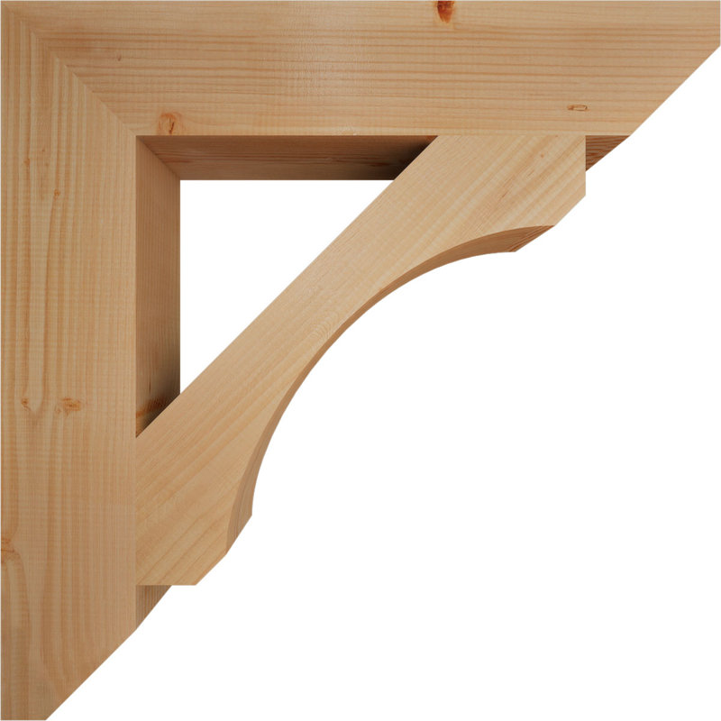 Support en bois / corbeau, H 32 po x l 5,5 po x P 32 po, Douglas (lisse)