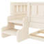Lit double beige en bois de pin avec lit gigogne pour un sommeil confortable-129990047-129990050