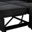 Canapé modulaire escamotable, chenille, deux porte-gobelets, canapé modulaire de 126 po avec couchette, noir et bleu