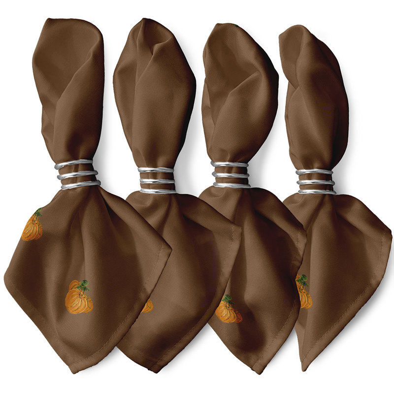 Ensemble de serviettes 4 pièces Tres Calabazas, L 18 po x L 18 po, Marron