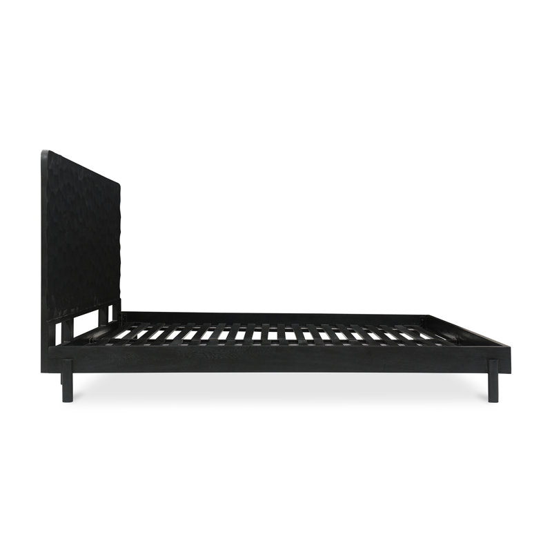 Misaki Upholstered Bed, Black, Queen