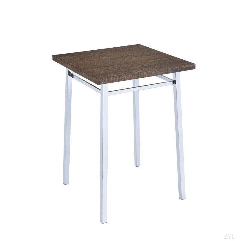Nadia Oak And Chrome Bar Table
