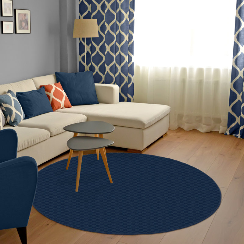 Tapis touffeté indigo, Rond 60 po