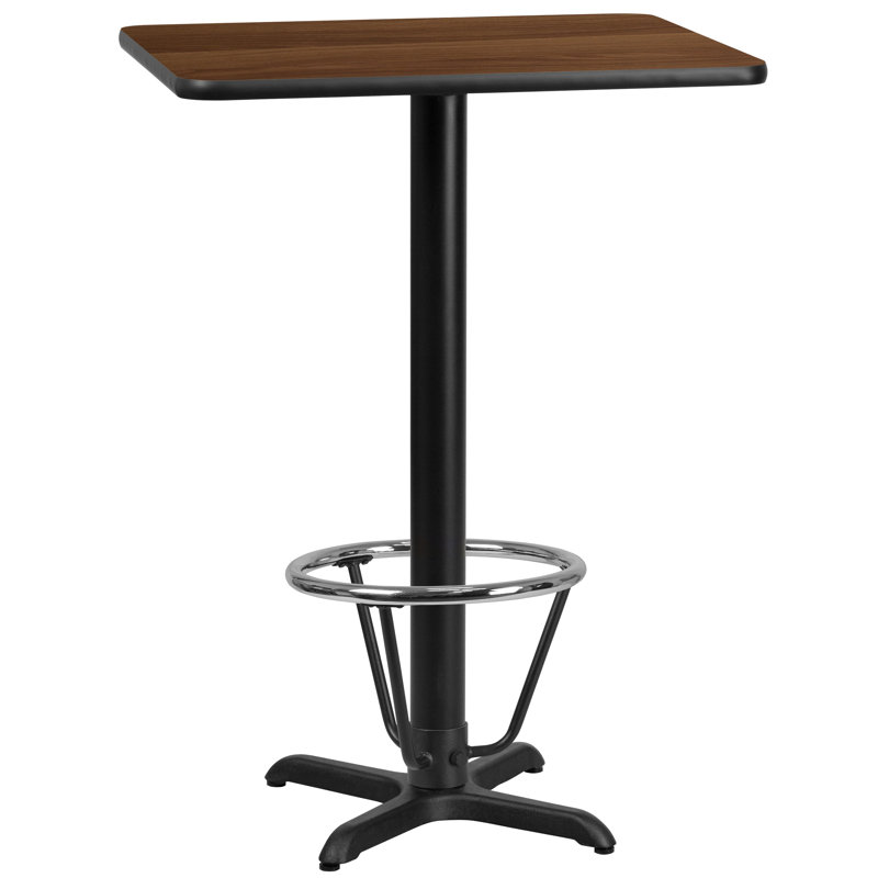 Plateau de table rectangulaire en stratifié basque et base à pied basque, H 43,125 po x l 24 po x p 30 po, Grey