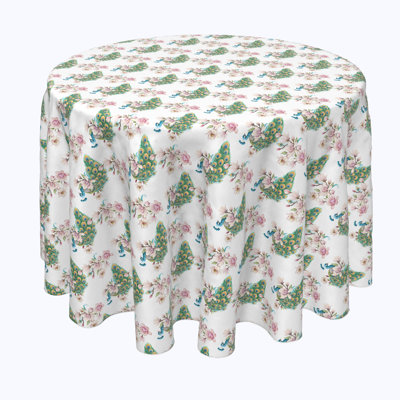 Alexii Watercolor Peacocks and Flowers Tablecloth