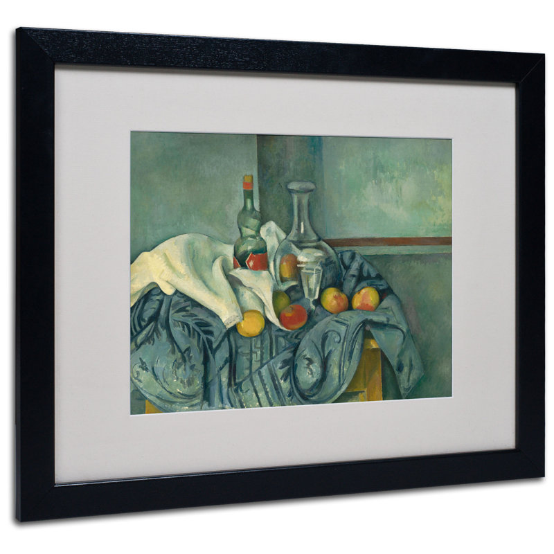 «The Peppermint Bottle» par Paul Cezanne - reproduction d'art sur toile, H 16 po x l 20 po x P 0,5 po, Noir