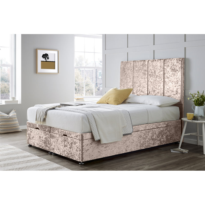 Divan Bed with 24" Headboard on Struts, Double (4'6), Truffle