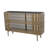 Mariha Metal Art Deco Inspired 1 Shelf Gold Console Table with Black Glass Top