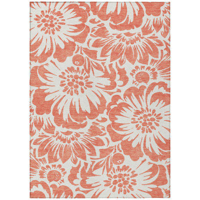 Midlothian Washable Floral Indoor / Outdoor Rug