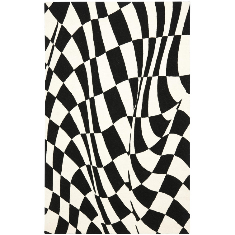 Amier Hand Tufted Wool And Viscose Geometric Rug