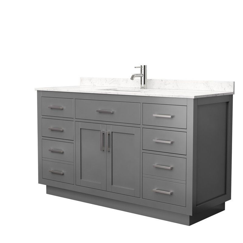 Beckett 60-Inch Dark Gray Cultured Marble Single Sink Vanity