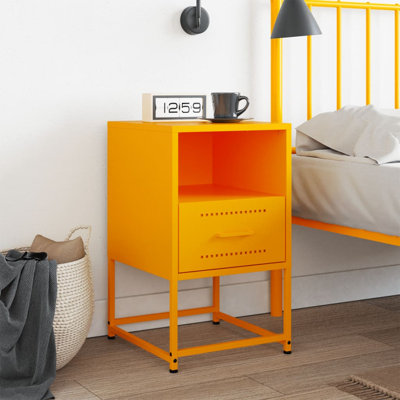 36 cm W Steel Bedside Table