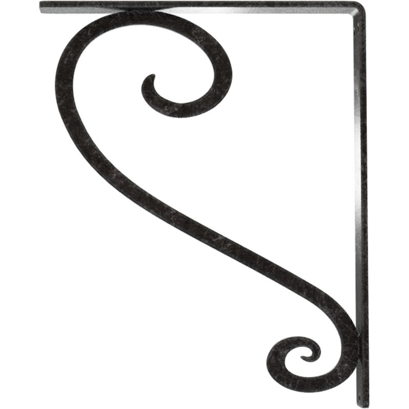 Support en fer forgé Edwards, Argent antique, H 12 po x l 1,5 po x P 10 po