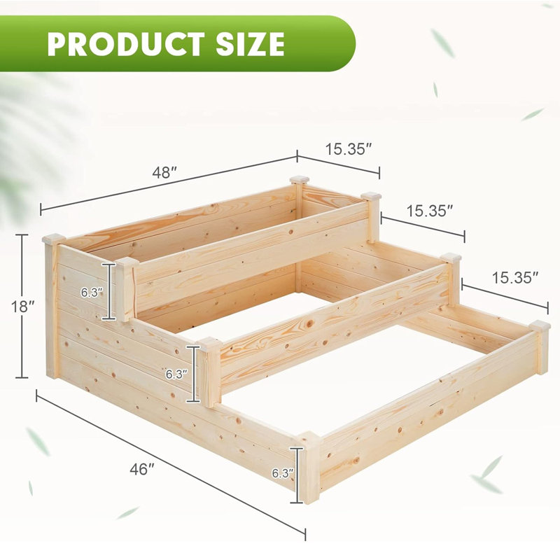 Lit de jardin surélevé en bois Mershon