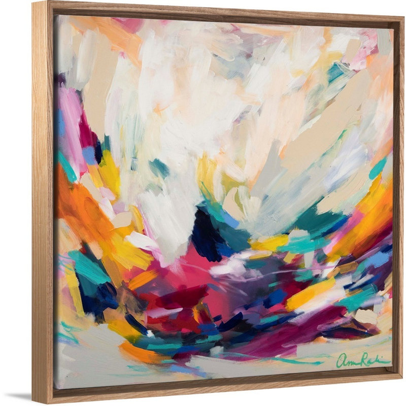«New Beginnings» par Amira Rahim - reproduction sur toile, Toile avec cadre flottant, H 21,25 po x l 21,25 po, Naturel