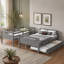 Lit simple superposé simple avec échelle, lit gigogne simple, barrière de sécurité, gris