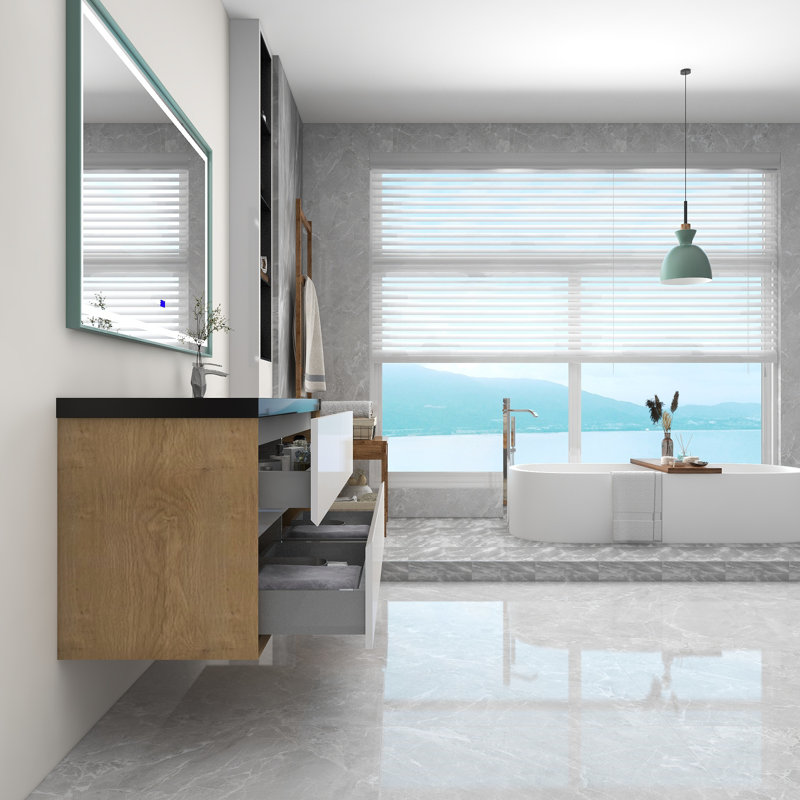 Ensemble de meuble-lavabo simple 60 po Smajo, Blanc brillant