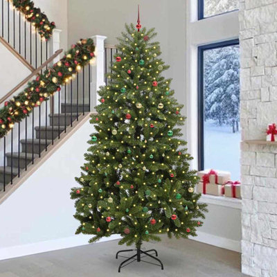 Artificial Christmas Tree with Stand Green PVC and Metal